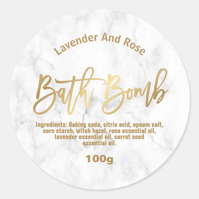 Anpassbares Bath Bombensiegel Runder Aufkleber (Vorderseite)