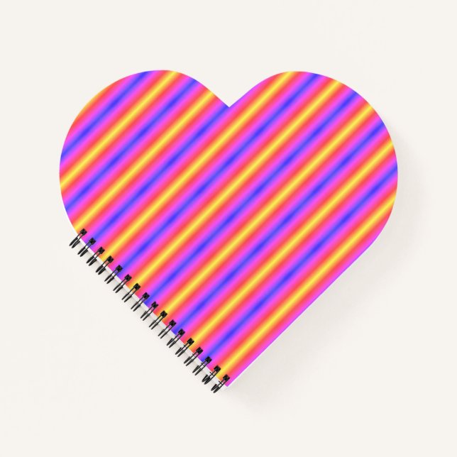 Anpassbares "Colorful Heart"-Notebook Notizbuch (Vorderseite)
