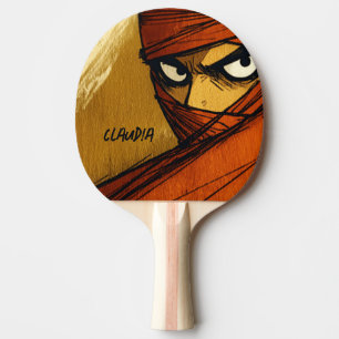 Anpassbares Comic Ninja Tischtennis Schläger