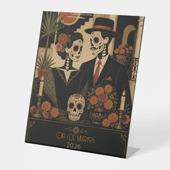 Anpassbares Dia De Los Muertos Schild (Vorderseite)
