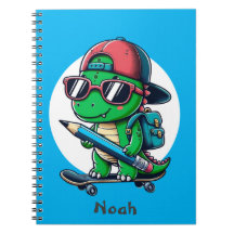 Anpassbares Dinosaurier-Skateboard-Notizbuch für K