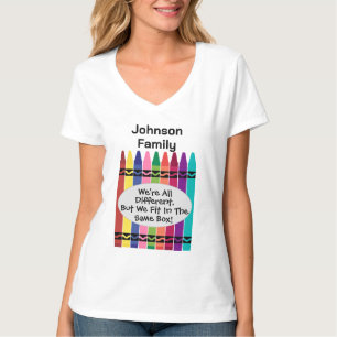 Anpassbares Familientreffen Damen V-Ausschnitt T-S T-Shirt