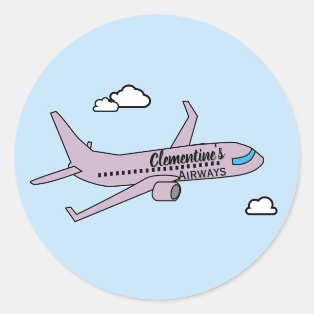 Anpassbares Flugzeug  Runder Aufkleber (Vorderseite)
