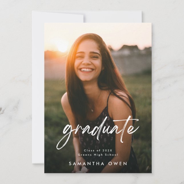 Anpassbares Foto für Hochschulabsolventen Ankündigung (Vorderseite)