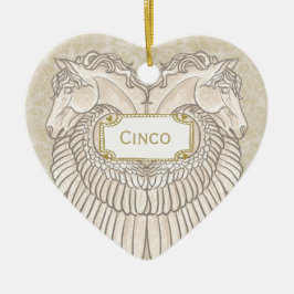 Anpassbares Gedenk-Pegasus-Engel-Pferd Keramik Ornament