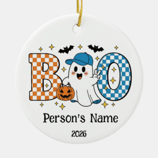 Anpassbares Halloween BOO Keramik Ornament