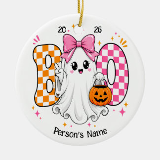 Anpassbares Halloween BOO Keramik Ornament