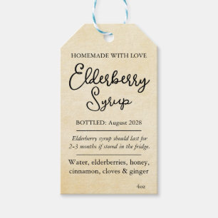 Anpassbares Holunder-Sirup-Label ZEB_05a Geschenkanhänger