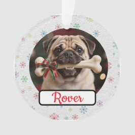 Anpassbares Hund und Knochen Haustierbesitzer-Acry Ornament