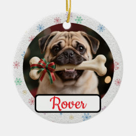 Anpassbares Hund-und-Knochen-Haustierbesitzer-Weih Keramik Ornament