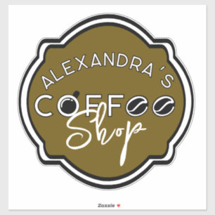 Anpassbares Kaffeehaus-Logo für Geschäft / Zuhause Aufkleber