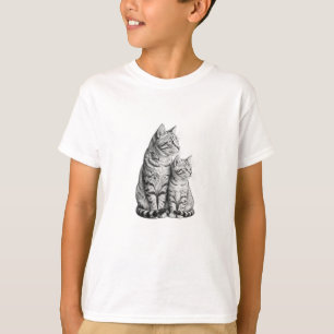 Anpassbares Katzen-Kätzchen-Skizze-Jungen-T-Shirt T-Shirt