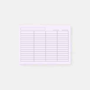 Anpassbares Log 4 Spalten Mehrzweck-Aufzeichnungsp Post-it Klebezettel