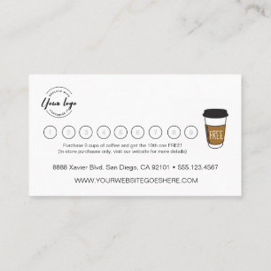 Anpassbares Logo Einfach Kaffee Business Treuekarte