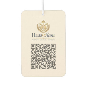 Anpassbares Logo und QR-Code Soft Warm Elfenbein Autolufterfrischer