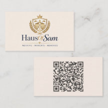 Anpassbares Logo und QR-Code Soft Warm Ivory