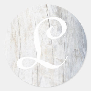 Anpassbares Monogramm-Driftwood Runder Aufkleber
