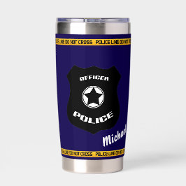Anpassbares Polizeihommage-Design mit Abzeichen Thermobecher