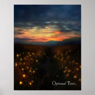 Anpassbares Poster von Sonnenuntergangsfeld