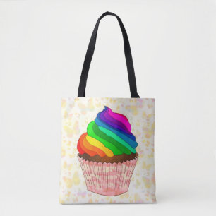 Anpassbares Regenbogen-Cupcake-Stolz-Design Tasche