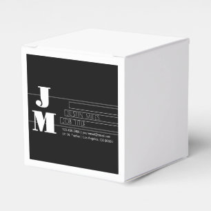 Anpassbares Retro-modernes Schwarz-Weiß-Monogramm Geschenkschachtel