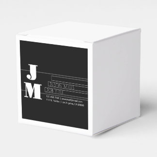 Anpassbares Retro-modernes Schwarz-Weiß-Monogramm Geschenkschachtel