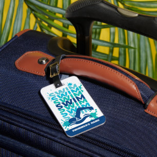 Anpassbares Schwimmsportler-Tasche-Etikett Gepäckanhänger