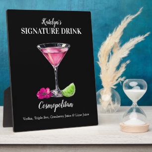 Anpassbares Signature-Drink-Cosmopolitan-Schild Fotoplatte