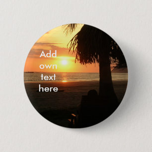 Anpassbares Strandsonnenuntergangs-Abzeichen Button