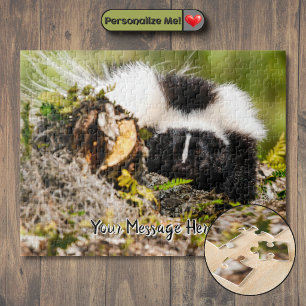 Anpassbares Streifen-Skunk-Farnstamm-Jigsaw-Puzzle