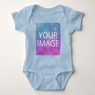 Anpassbares T-Shirt-Vorlage – Fügen Sie Ihr Bild h Baby Strampler