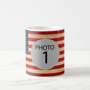Anpassbares Template-FOTO unter US-Flagge Kaffeetasse