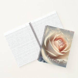 Anpassbares Traumhafte Rose Nahaufnahme Traumjourn Notizbuch