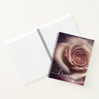 Anpassbares Vintage-Rosa-Rosen-Traumtagebuch Notizbuch