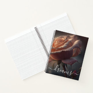 Anpassbares Vintage-Rosen-Nahaufnahme-Traumtagebuc Notizbuch