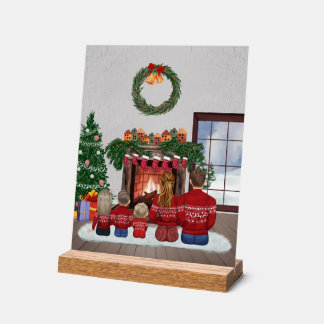 Anpassbares Weihnachtsfamilienporträt-Geschenk Acrylschild