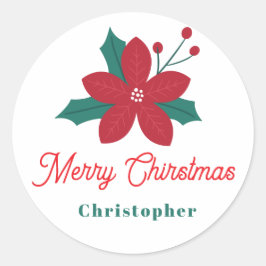 Anpassbares Weihnachtsfest Fröhliche Weihnachten F Runder Aufkleber