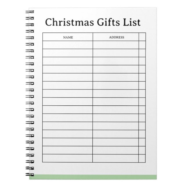 Anpassbares Weihnachtsgeschenkliste-Notizblock Notizblock (Vorderseite)