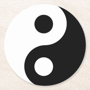 Anpassbares Yin Yang-Symbol Runder Pappuntersetzer
