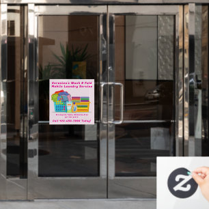 Anpassen Abholung Abgabe Waschen Falten Wäscheserv Fensteraufkleber