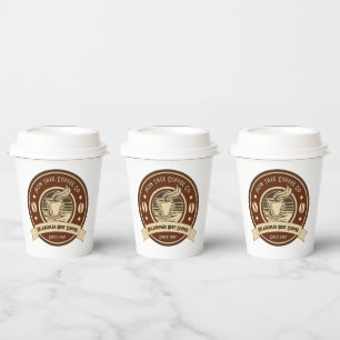 Anpassen Allgemeiner Kaffee Shop Rustikale Vorders Pappbecher