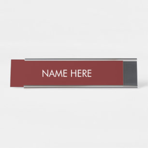 Anpassen, ändern des Namens Text Marowein weiß Schreibtischnamensplakette