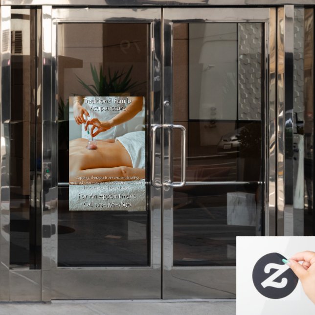 Anpassen der Akupunkturbehandlung 3 Fensteraufkleber (Büro Tür)