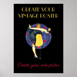 Anpassen der Art Deco Illustration eines Button-Up Poster