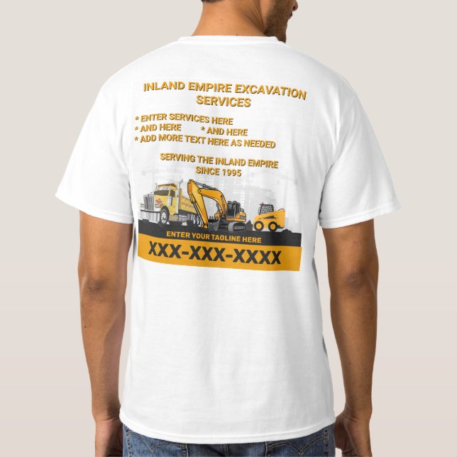 Anpassen der Bauweise des Generalunternehmers T-Shirt (Rückseite)