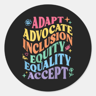Anpassen der Equity-Gleichheit für Advocate Runder Aufkleber