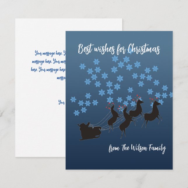 Anpassen der flachen Weihnachtskarte Mitteilungskarte (Vorne/Hinten)