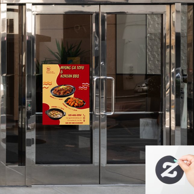 Anpassen der koreanischen Restaurantwerbung Fensteraufkleber (Büro Tür)