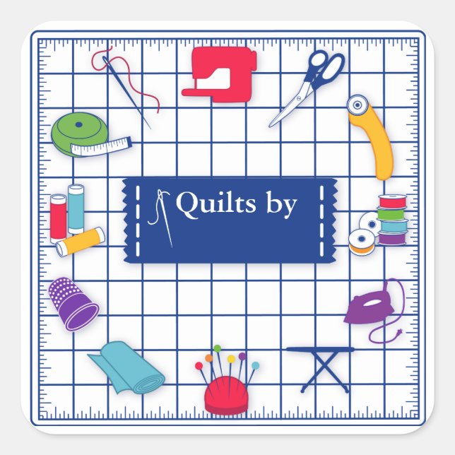 Anpassen der Label-Quilt-Sticker Quadratischer Aufkleber (Vorderseite)