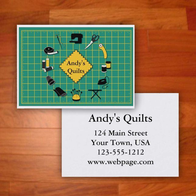 Anpassen der Label-Visitenkarte Visitenkarte (Customize this fun business card with Quilters Name and all contact info on the back)